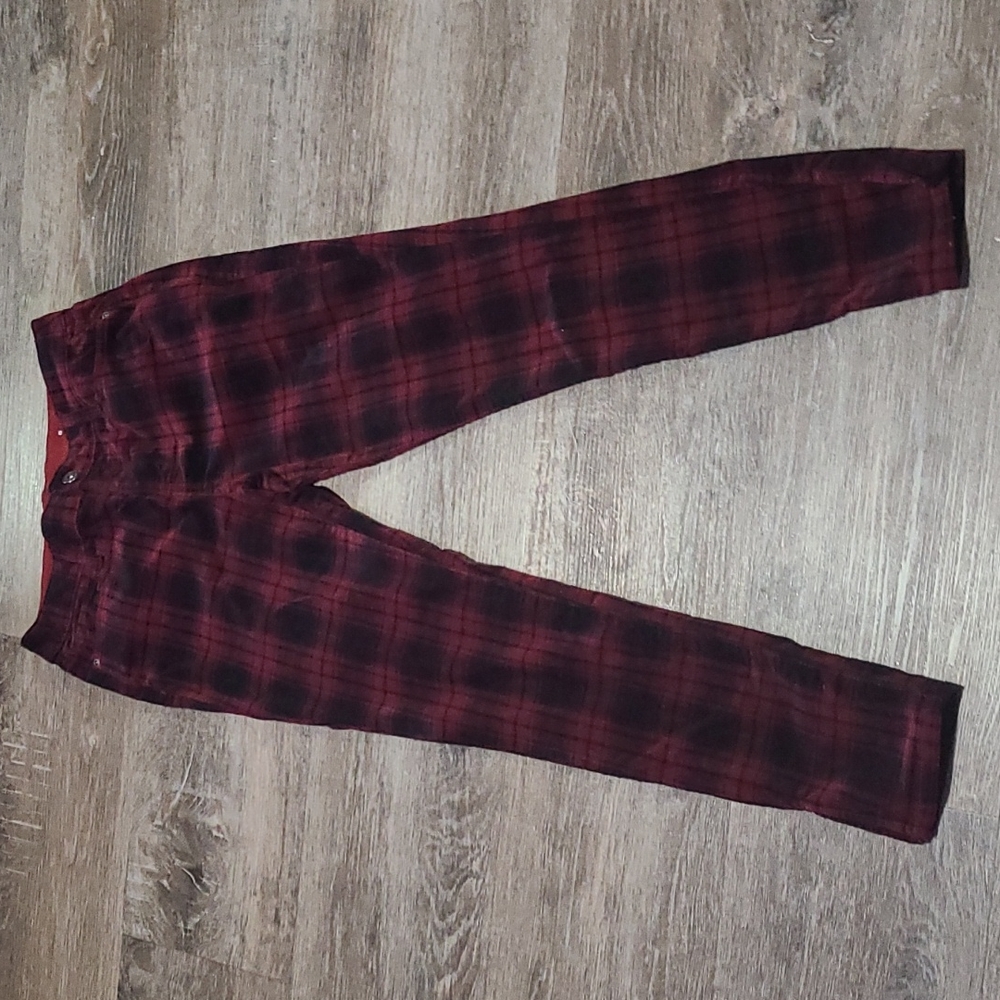 Plaid skinny pants